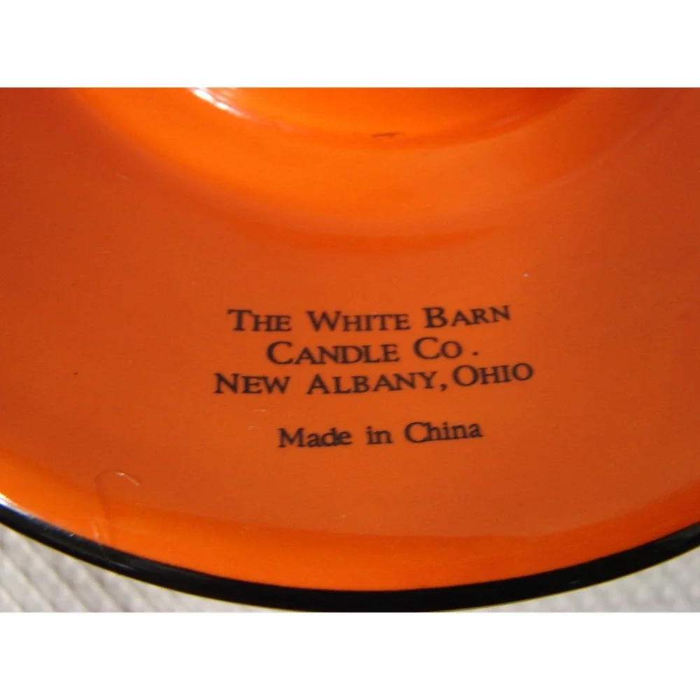 Orange Black Ceramic Jar Candle Shade Topper Halloween Spooky Pumpkin Bats Owl